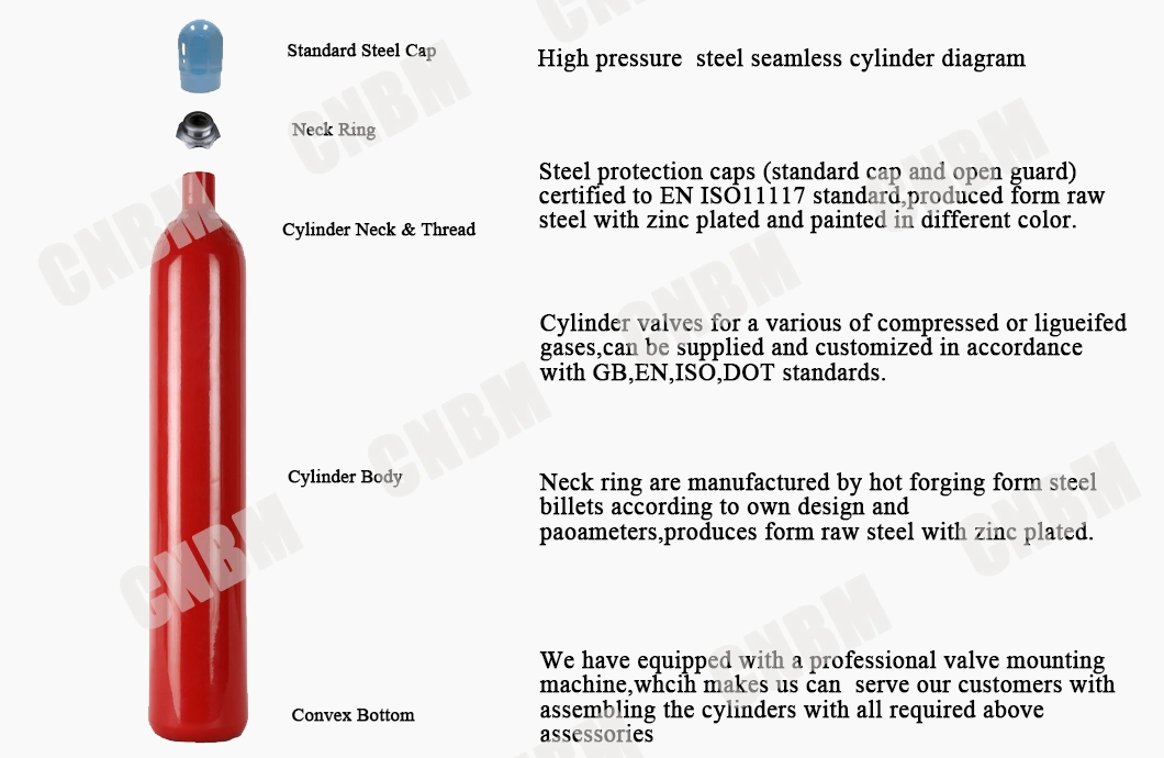 CCS Approved Cylinder (GB5099/ISO9809-1) Marine Ship CO2 Fire Fighting System Cylinder Hexafluoroethane Gas Fire Cylinder Building Fire Fighting System Cylinder