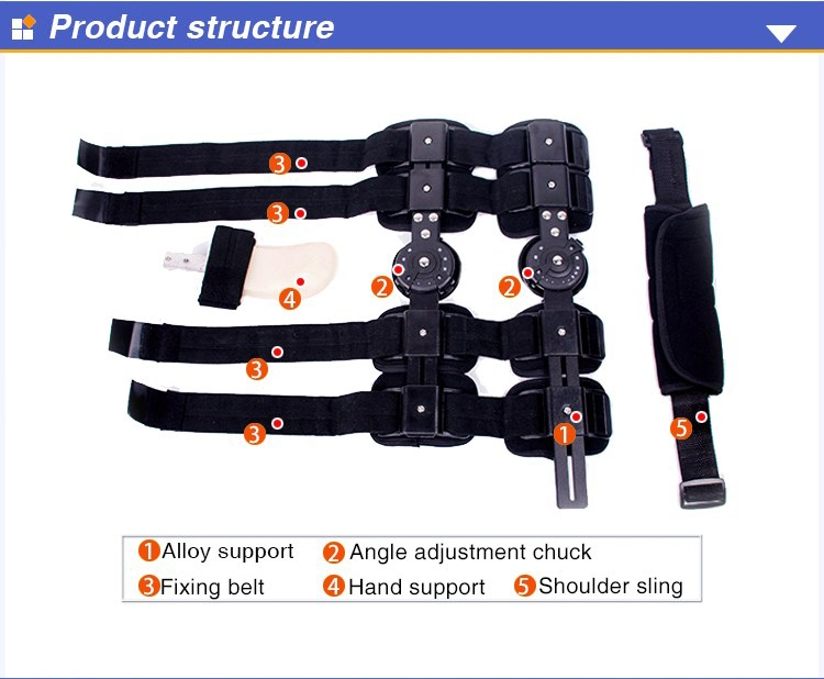 Factory Supply Metal Angle Adjustable Elbow Brace Medical Adjustable Elbow Support Orthopedic Hinged Elbow