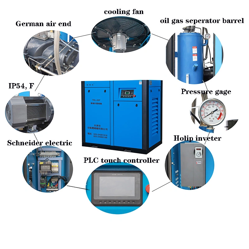 Tkl-75f 75kw 100HP Oil Injected Screw Air Compressor Fix Speed Fsd 7 Bar 8 Bar 10 Bar 13 Bar