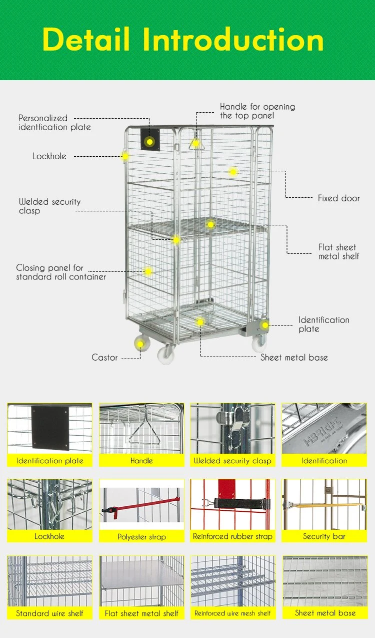 Warehouse Hand Cart Four Wheels Folding Hand Pull Cart