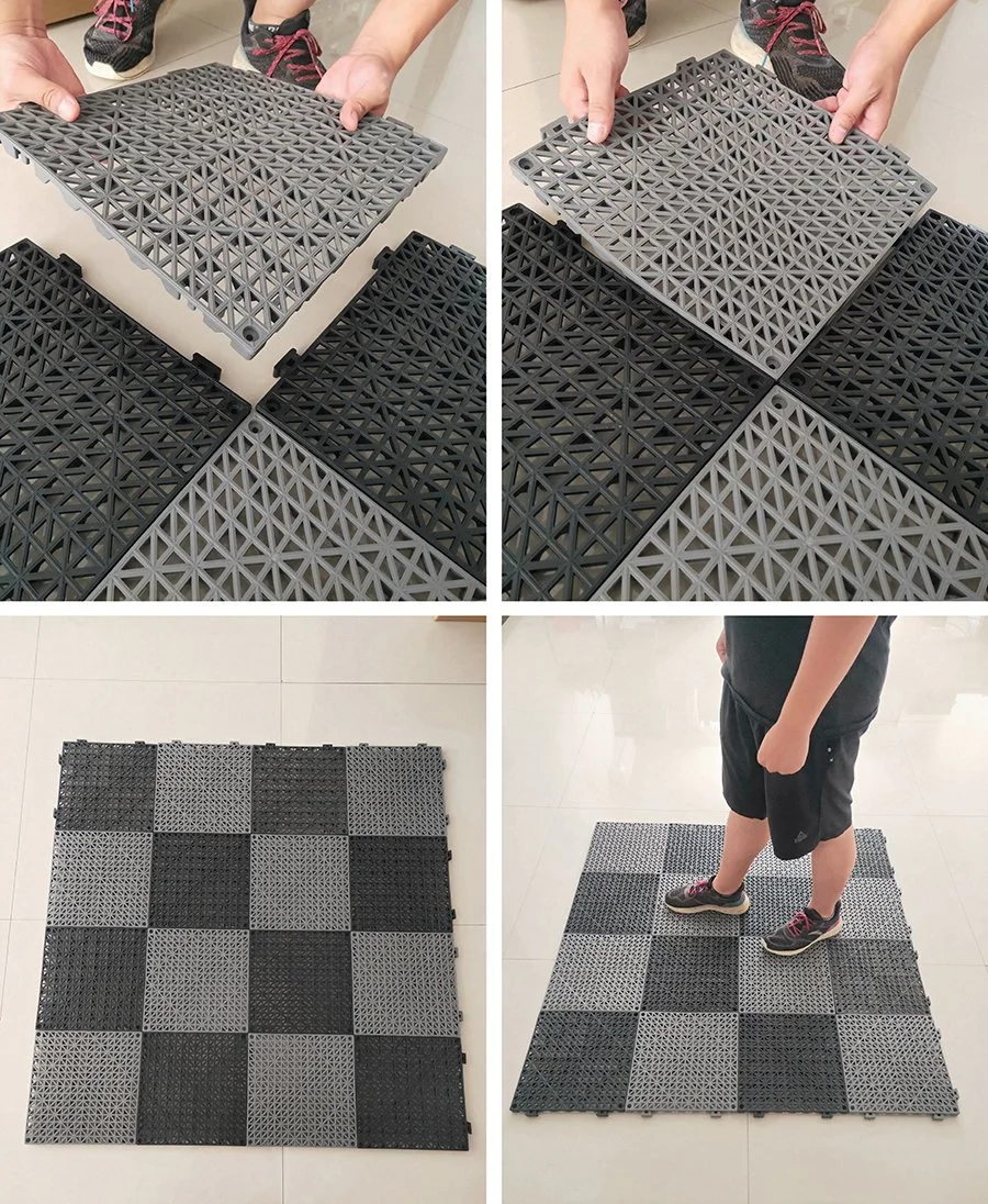 Grate Tile Interlocking Vinyl Floor Drain Mat Deck Pool Shower Bath Mat