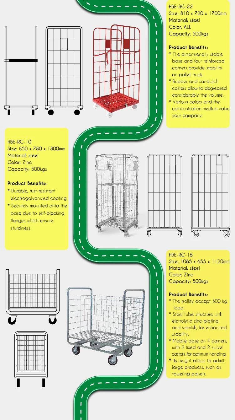 Warehouse Hand Cart Four Wheels Folding Hand Pull Cart