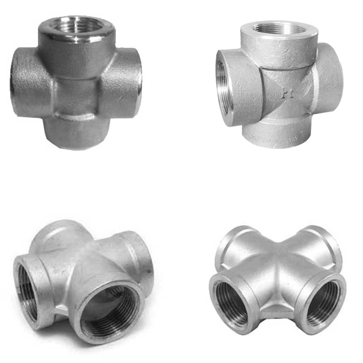 Densen Customized 4 Way Cross Pipe Fitting Socket Weld Threaded Cross Ductile Iron Cross Pipe Fittings