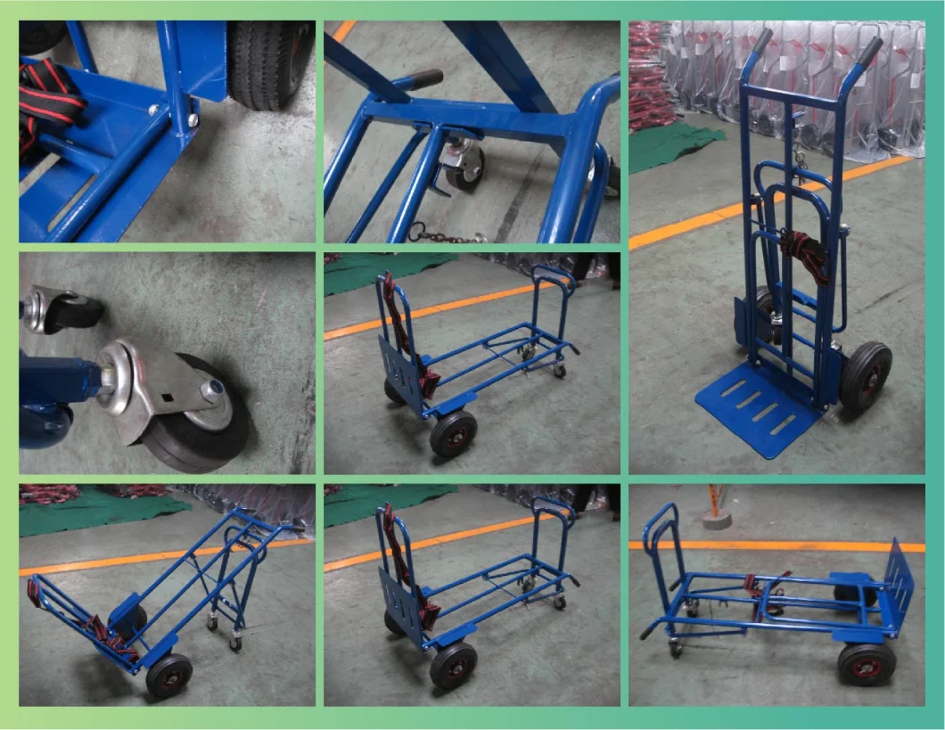 200kg Multi-Functional Metal Hand Truck with Pneumatic Wheels