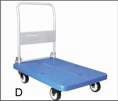 High Quality Four Wheels Capacity Steel 150kgs/300kgs Blue Platform Hand Truck / Cart / Trolley (WT150 WT300)