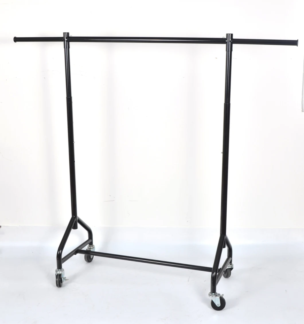 Single Bar Movable Heavy Duty Metal Rolling Clothes Hanging Rack & Homely Cloth Dryer Rack