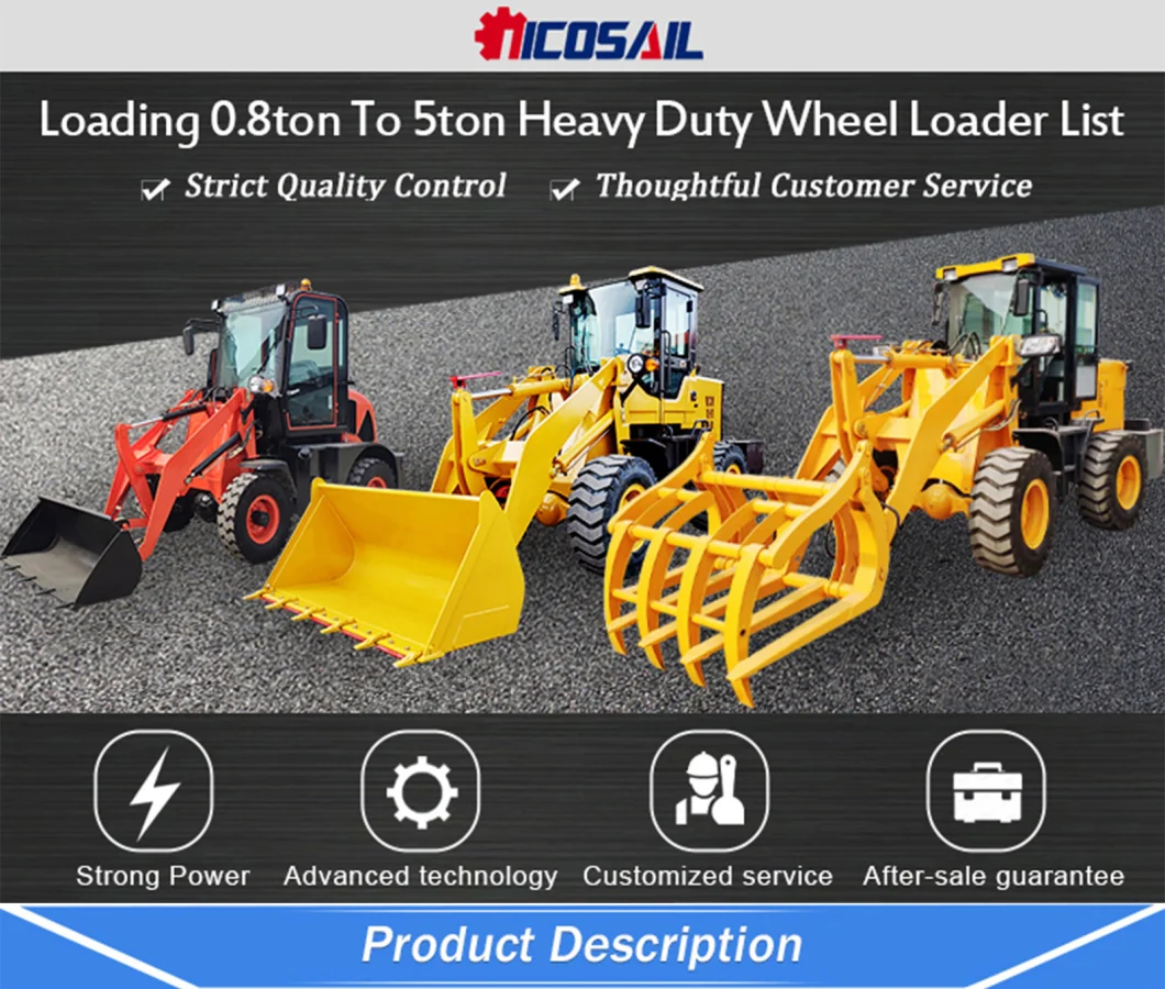 Stock Available China Mini Wheel Loader Big Wheel Loader 5 Ton for Sale