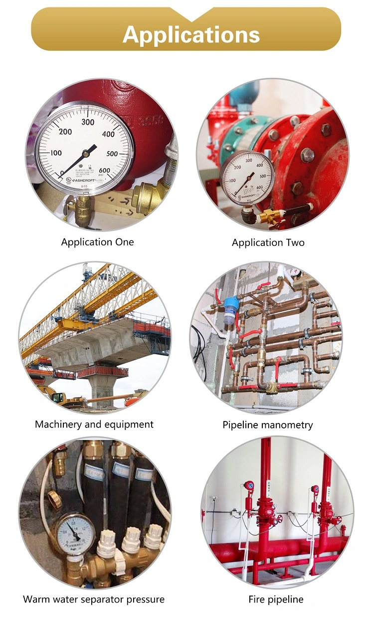 Tyco Ashcroft UL FM Fire Protection Sprinkler Pressure Gauge