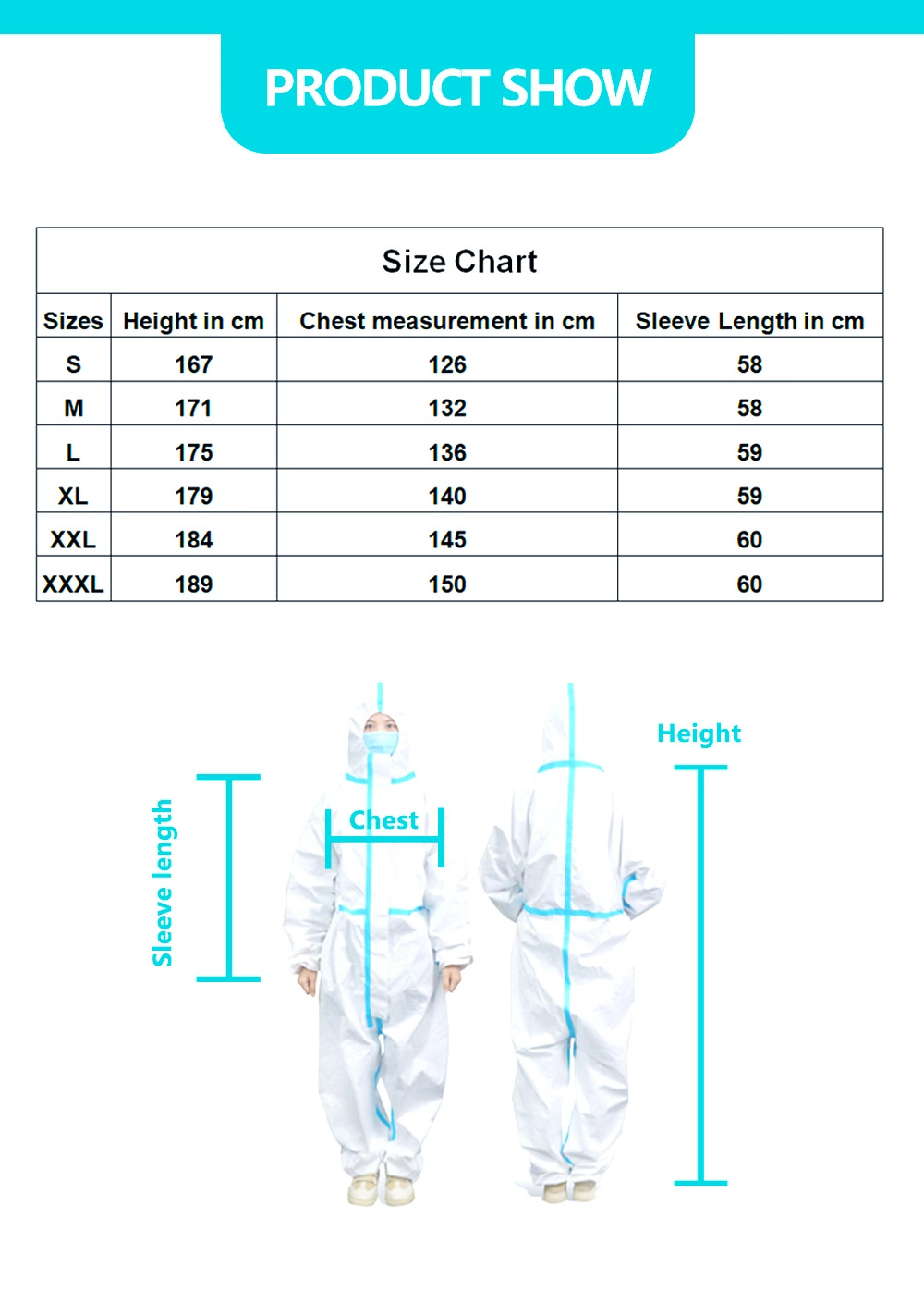 En14126 En14605 En13982 Protective Coverall Without Any Pinhole