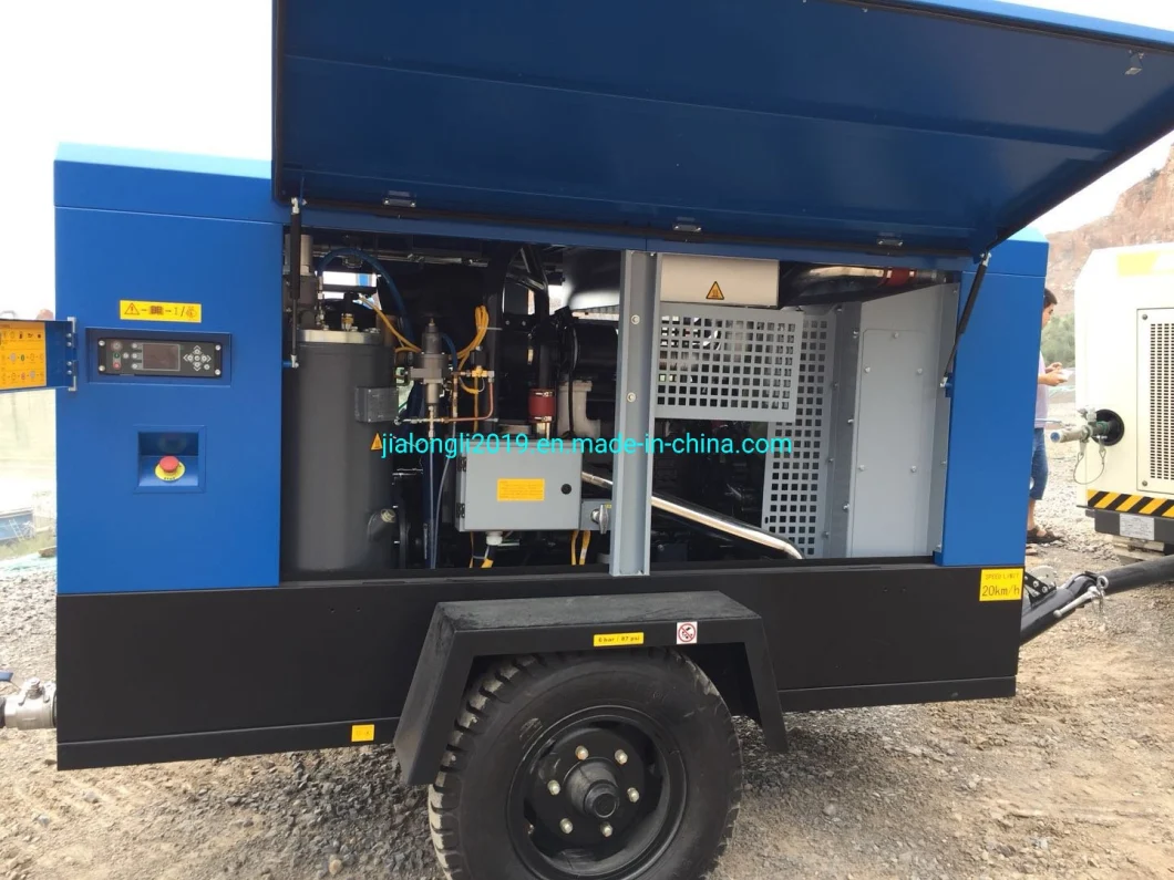 7 Bar Portable Movable Mobile Screw Air Compressor for Drilling Rig