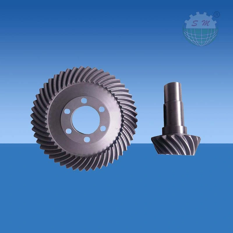 Longrui OEM Transmission Straight Teethed Bevel Helical Differential Gear with Keyway