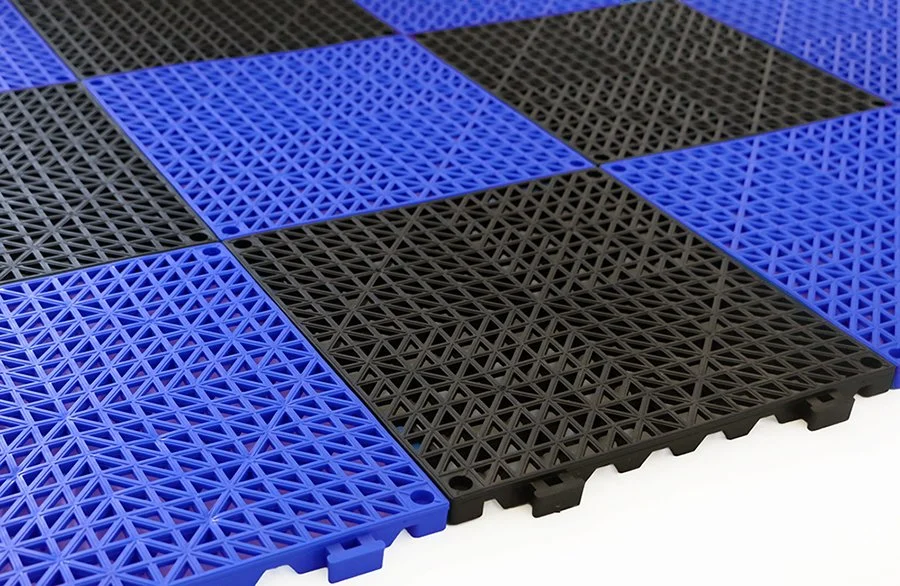 Grate Tile Interlocking Vinyl Floor Drain Mat Deck Pool Shower Bath Mat