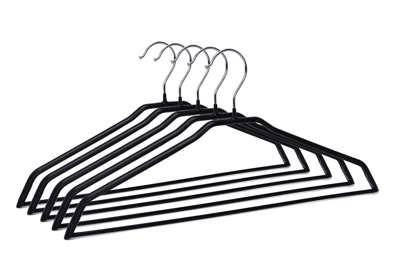 Heavy Duty Laundry Metal Customized PVC Coating Clothes Black Metal Factory Price Hanger