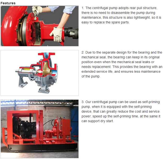 UL Listed High Performance Fire Fighting Equipment Diesel Engine Centrifugal Fire Pump