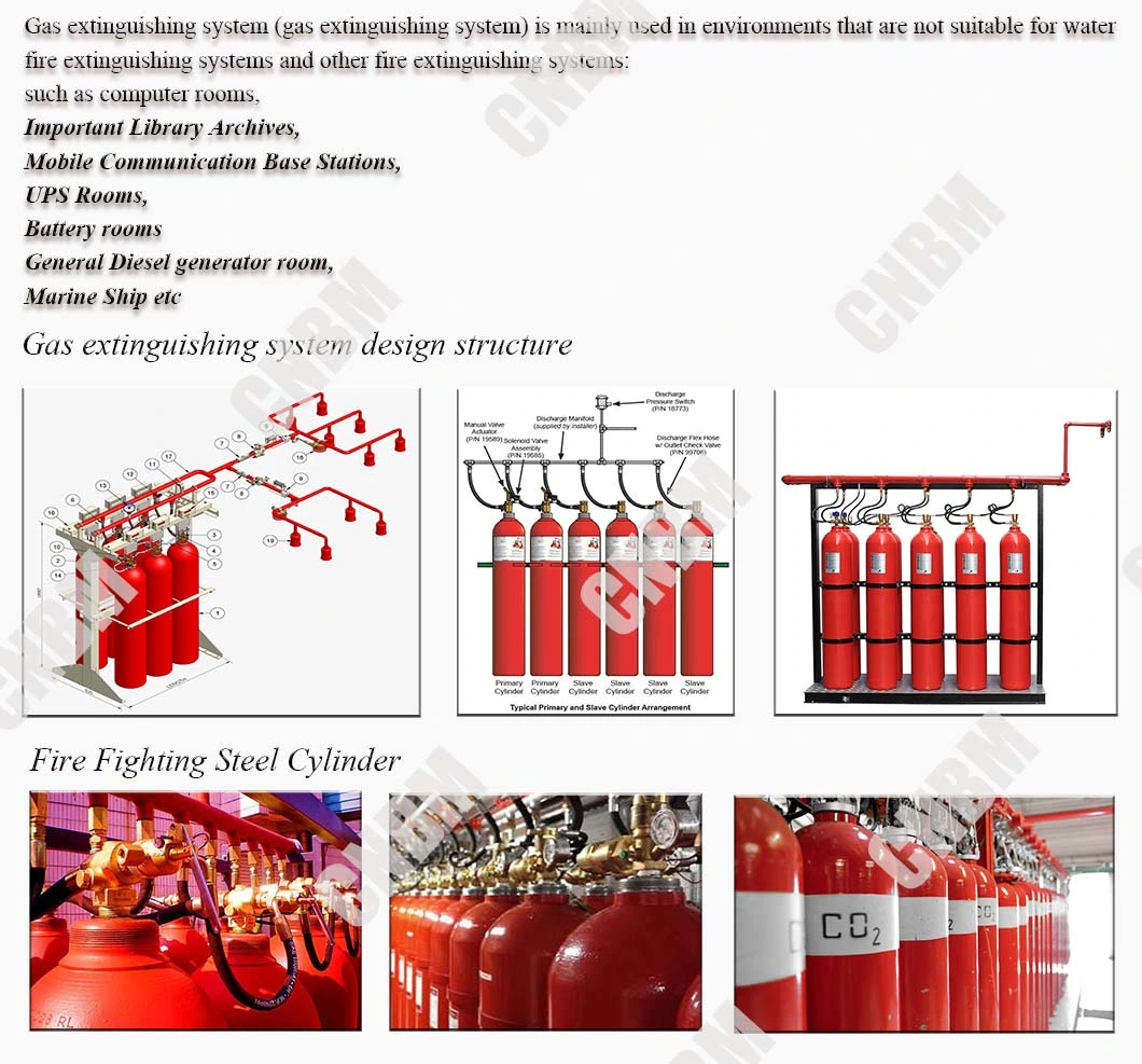 CCS Approved Cylinder (GB5099/ISO9809-1) Marine Ship CO2 Fire Fighting System Cylinder Hexafluoroethane Gas Fire Cylinder Building Fire Fighting System Cylinder