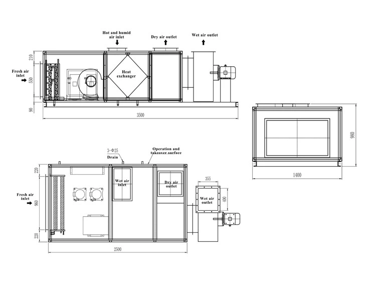 Fresh Air Unit Manual Air Damper Air-Cooled Chiller Air Cooled Condensing Unit