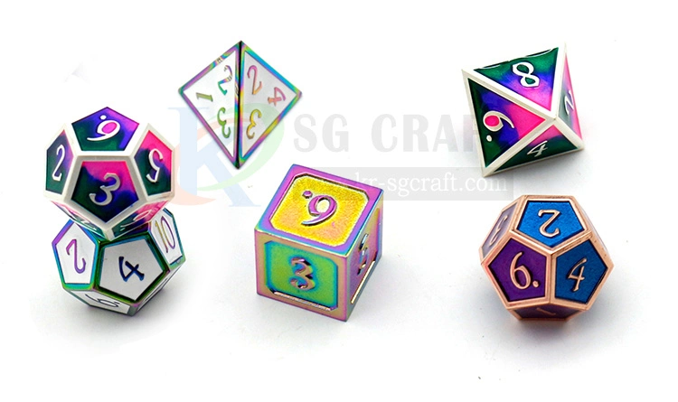 Factory Price Colorful Dice Set Metal Dice Game Dice Set Colorful Enamel Dice Casino Dice