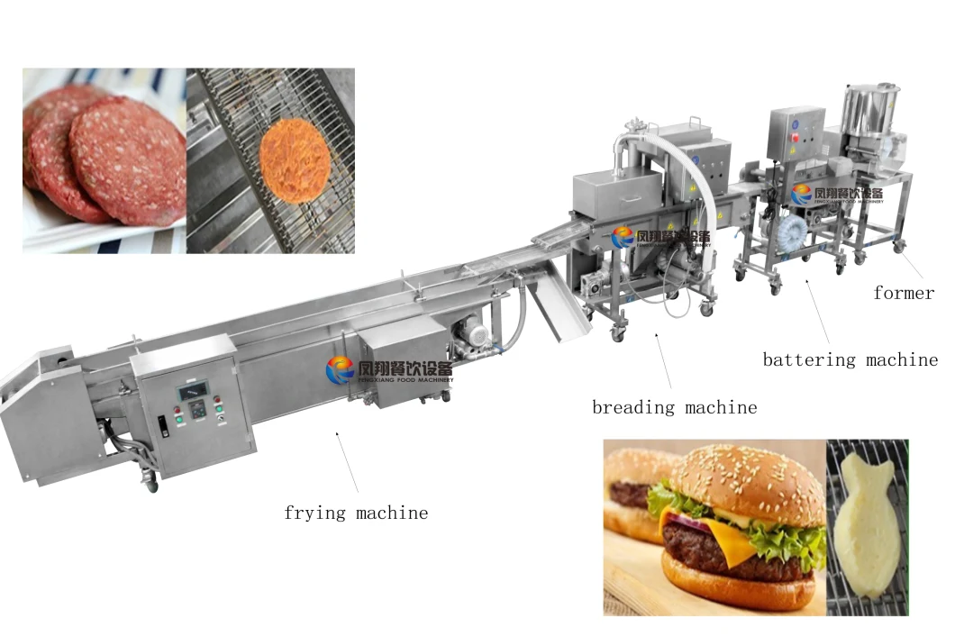 Chicken Veggies Beef Meat Hamburger Patty Burger Maker Making Line