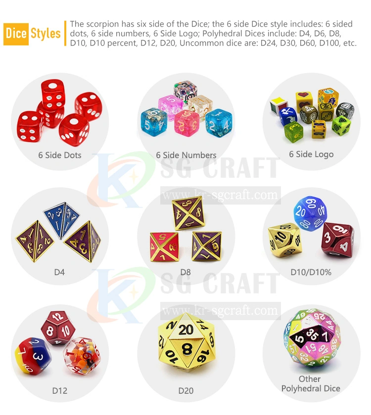 Factory Price Colorful Dice Set Metal Dice Game Dice Set Colorful Enamel Dice Casino Dice