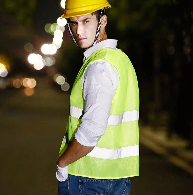 Hi Vis Safety Vest with Zipper Orange Yellow Reflective Vest