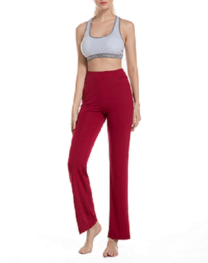 Yoga Pants Bootleg Pants Wide Leg Pants Stretch Pants with Side Pockets Sports Wear Esg16335