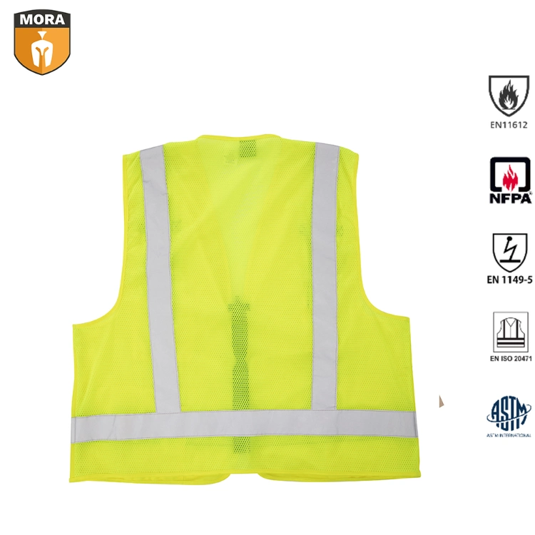 Fr Vest Flame Resistant Hi Vis Yellow Vest with Reflective Tape