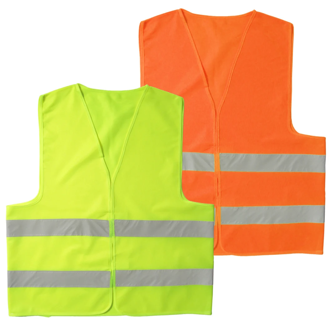 Hi Vis Safety Vest with Zipper Orange Yellow Reflective Vest