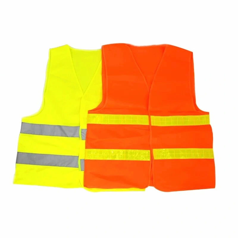 Hi Vis Safety Vest with Zipper Orange Yellow Reflective Vest