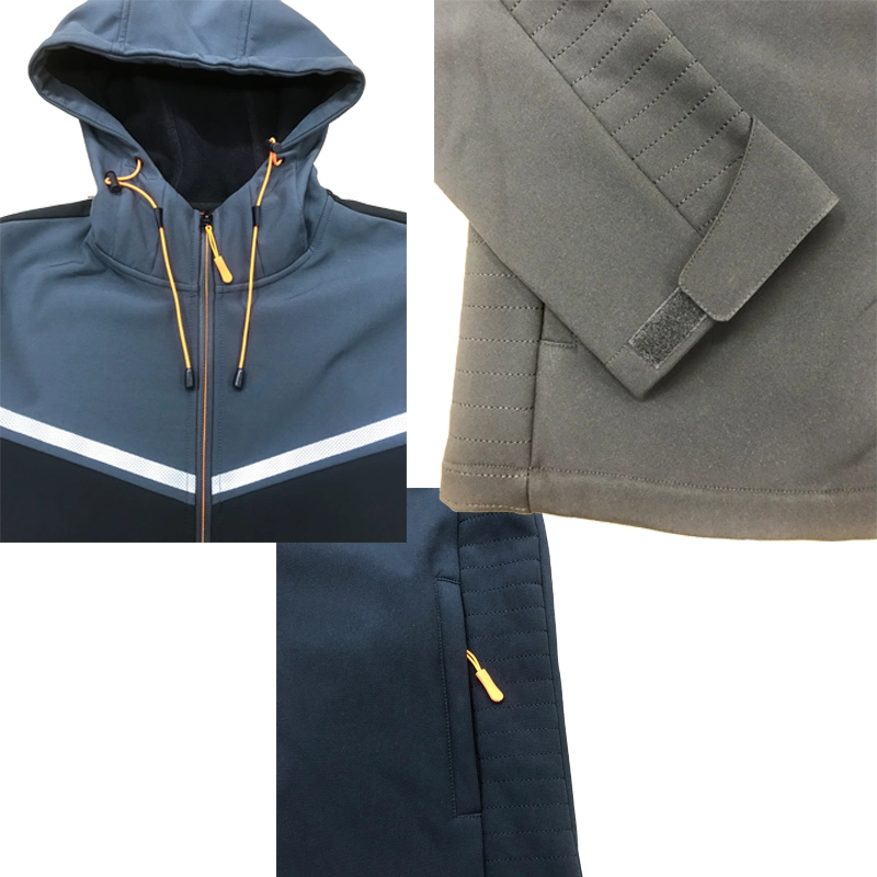 Men Water Repellent Breathable Winter Coat Outdoor Fleece Bonded Softshell Jacket Hooded