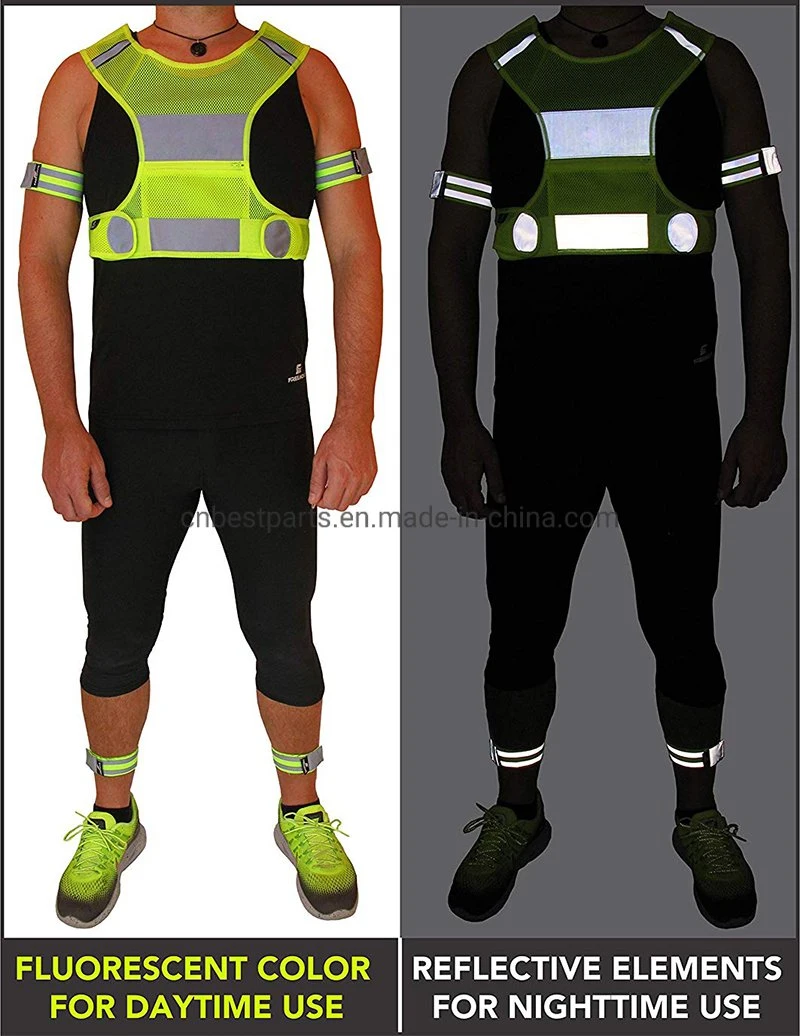 Illuminated LED Safety Vest Fire Police Lime Green High Vis Visibility Reflective Gear