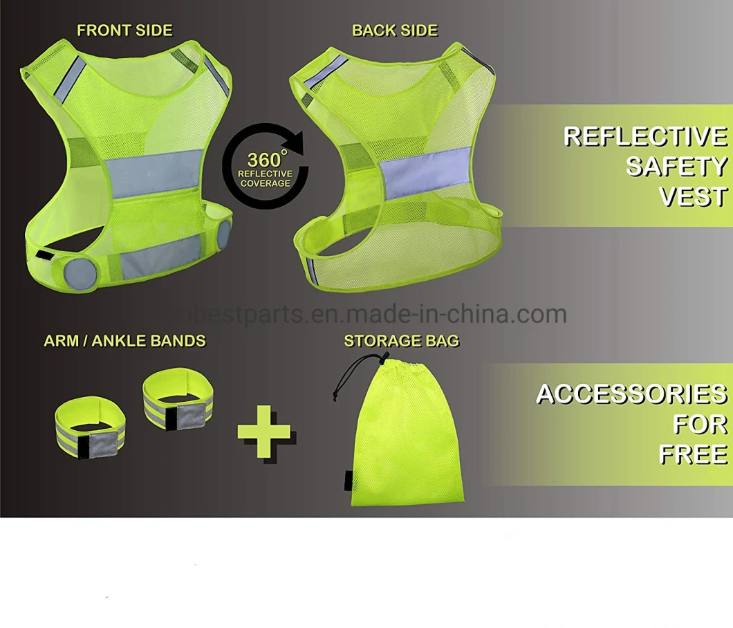 Illuminated LED Safety Vest Fire Police Lime Green High Vis Visibility Reflective Gear