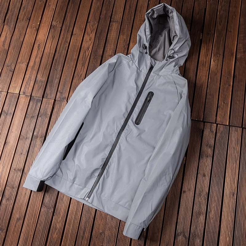 Reflective Jacket Windbreak Hooded Men Winter Jacket Reflective Jacket