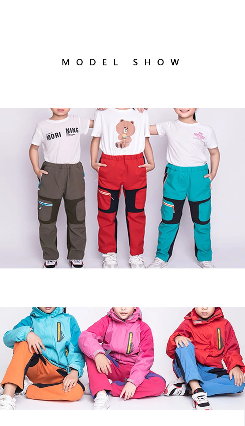 Kids Children Winter Softshell Sports Outdoor Fleece Lined Pants