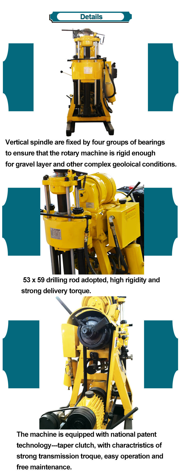 Agitator Depth 1000m Drill Rig API Standard Drilling Rig