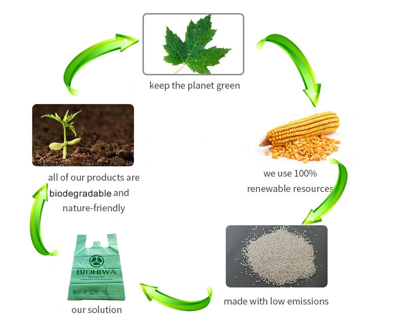 Cornstarch Based Biodegradable Carry Bags with Bpi En13432 Certifications