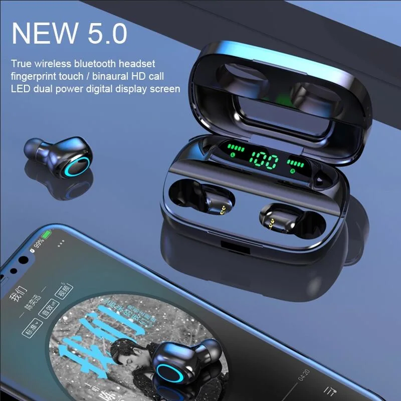 Wireless Bluetooth Bt5.0 Headphones Ai Control Stereo Sport Headset Noise Reduction Earphone with Mic