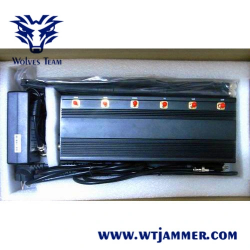 6 Antenna Cell Phone 3G, WiFi & RF Jammer (315MHz/433MHz)
