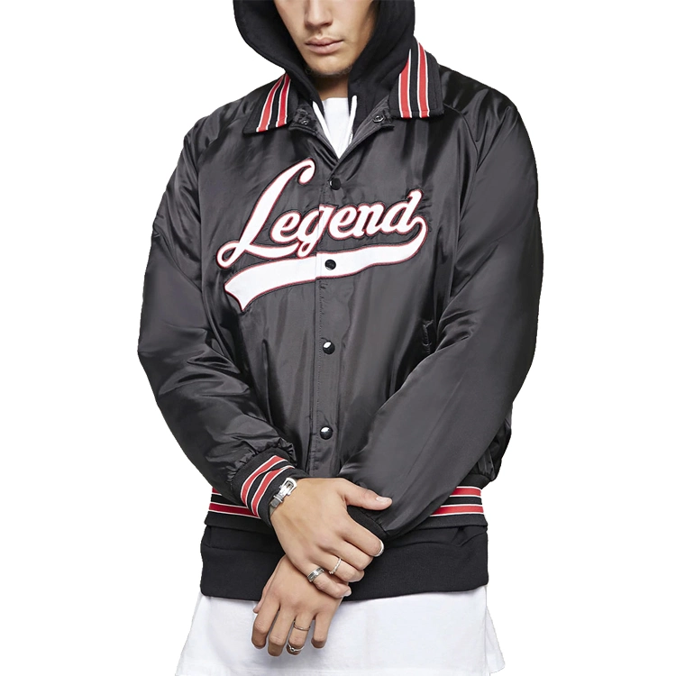 Bomber Jacket Wholesale Fashion Style Black Bomber Jacket Plain Black Mens Winter Jackets Custom Mens Jackets