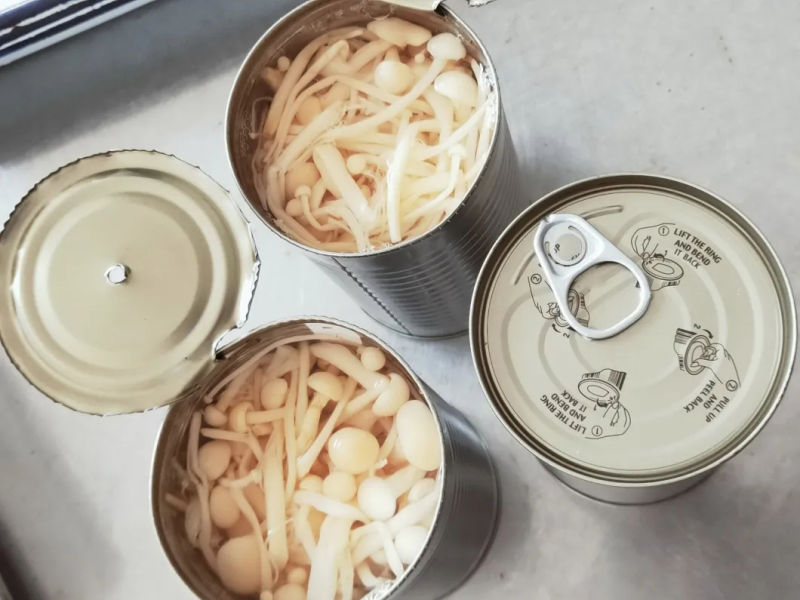 Enoki Mushroom for Miso Soup in Glass Jar