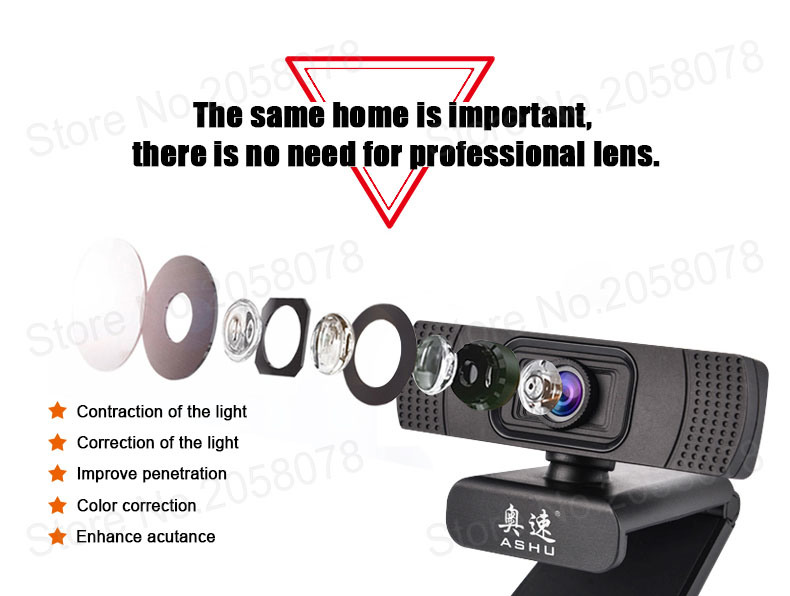 1080P Webcam HD Mini Camera with Built-in HD Microphone 1920 X 1080P USB Video Cameras