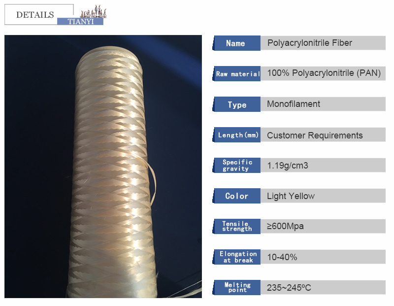 Carbon Fiber Raw Material/Acrylic Fiber/Polyacrylonitrile for Concrete