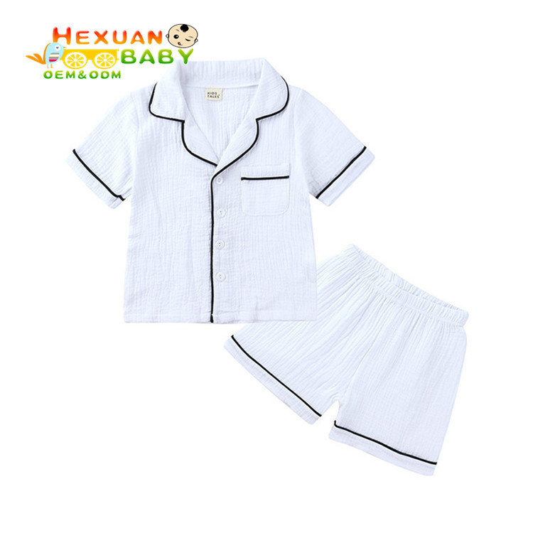 Newborn Baby Clothes Solid Colour Ribbed Baby 2PCS Pajamas Rib Cotton Clothing Set