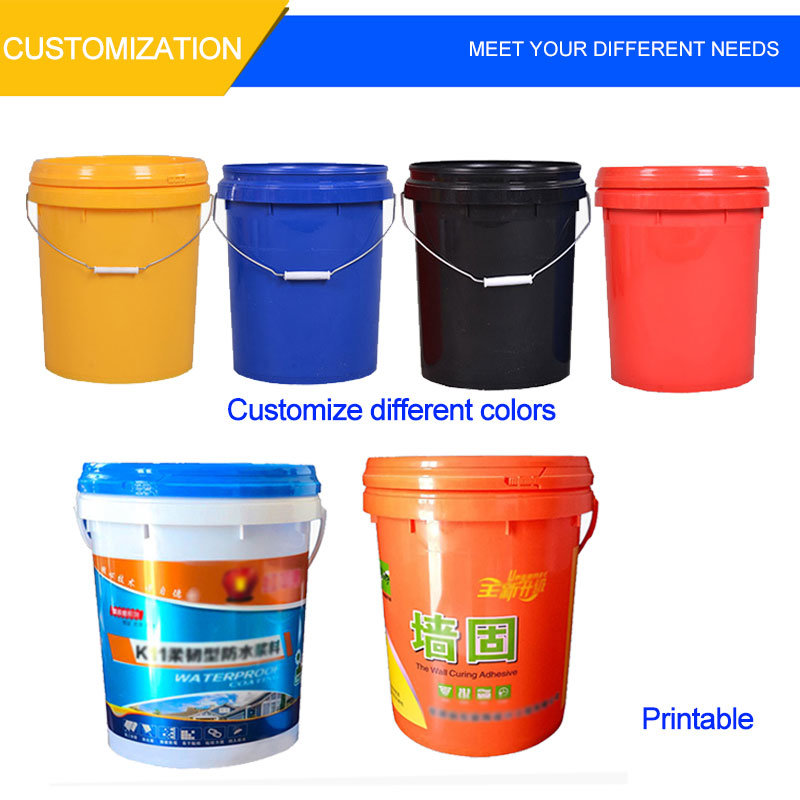 OEM Round 1L-25L Plastic Bucket/Pails with Plastic Handle and Spout and Gasket