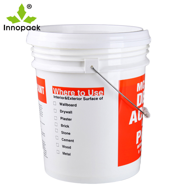 19L 5 Gallonplastic Paint Bucket with Handle and Lid/Hat Paint Pail