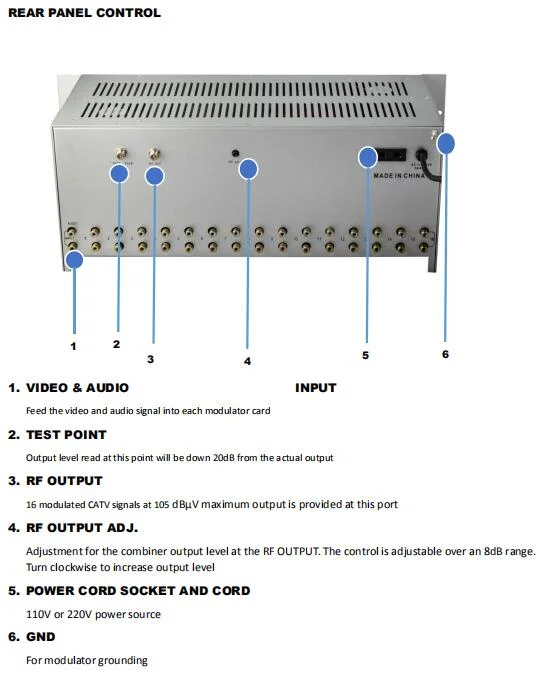 Fixed 16 in 1 RF Modulator CATV Digital Modulator