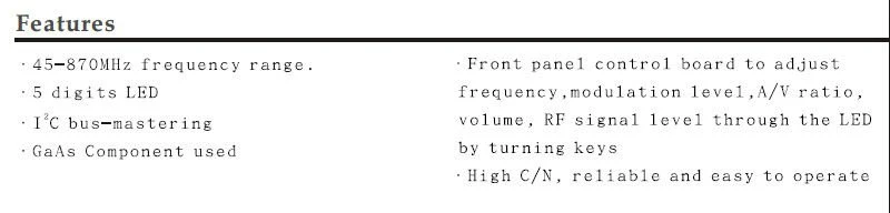 CATV Full Range Tunable Adjacent Agile Modulator (C78) Cc