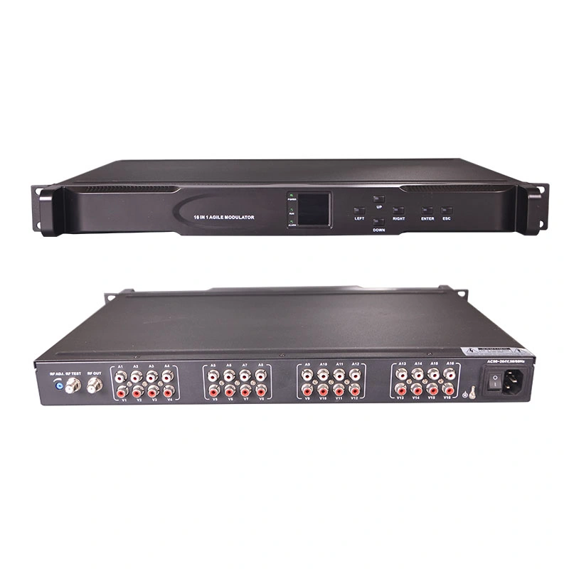 1u 16 in 1 CATV Analog RF Modulator 16-Channel CATV Agile Modulator