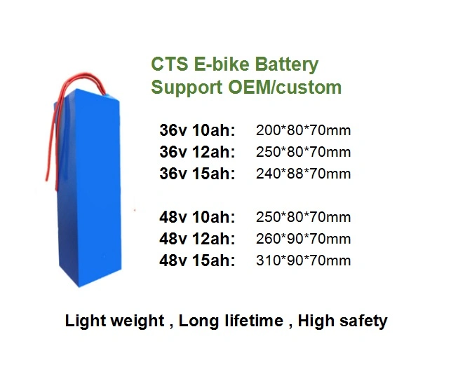 Customized Size Rechargeable 36V 48V 40ah 10ah Li-ion 18650 Lithium Ion Batteries Pack