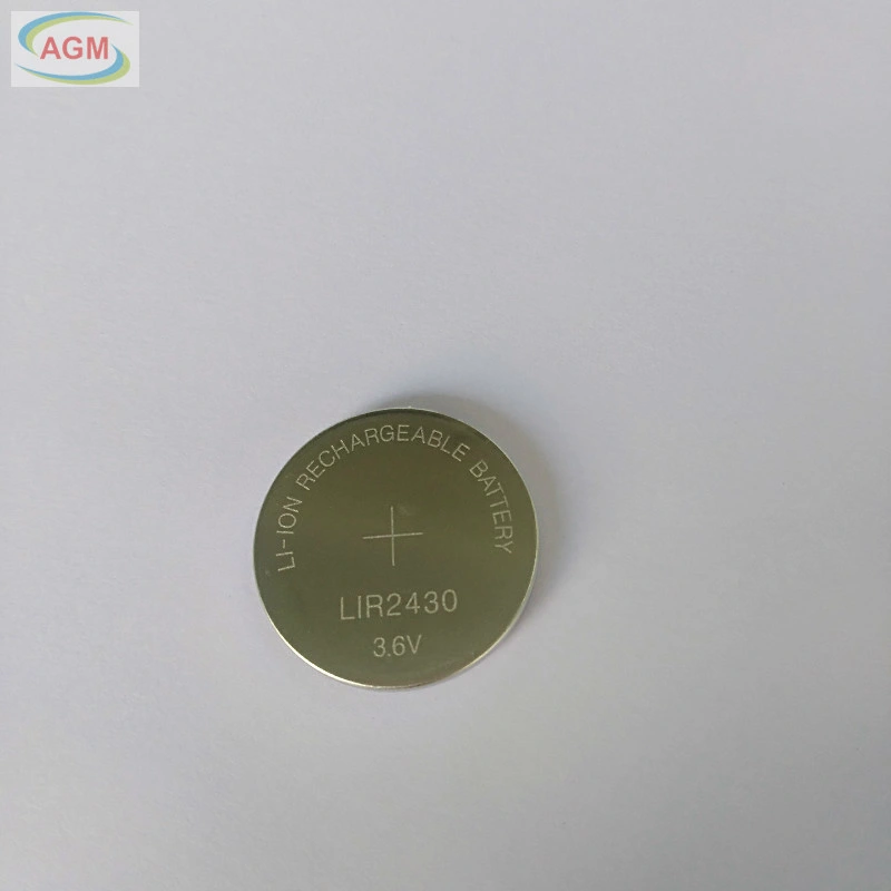 3.7V Rechargeable Li-ion Lir2430 Coin Cell Button Batteries