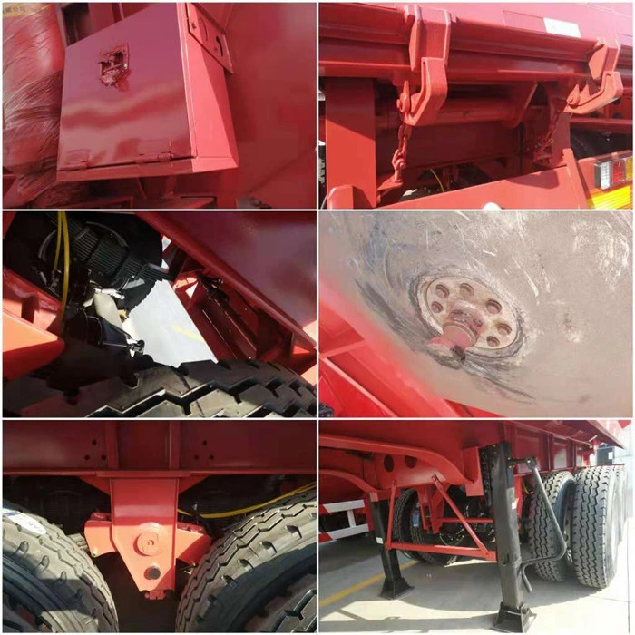 3 Axle Hydraulic Cylinder Dump Trailer/ Rear Dumper Heavy Truck Semi Trailer